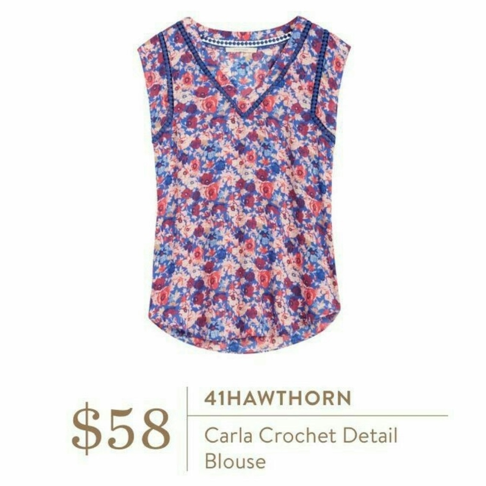 41Hawthorn crochet detail blouse! XXL